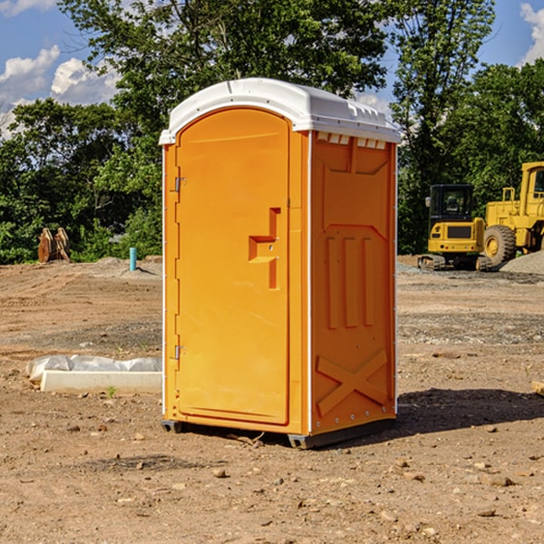 can i customize the exterior of the portable restrooms with my event logo or branding in Newry ME